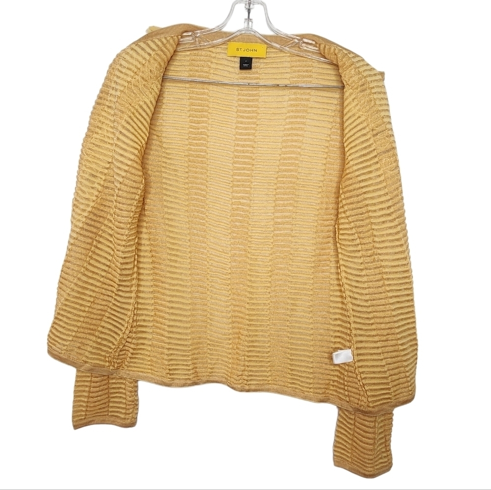 ST. JOHN Ruffle Wool Blend Cardigan - Picture 6 of 11